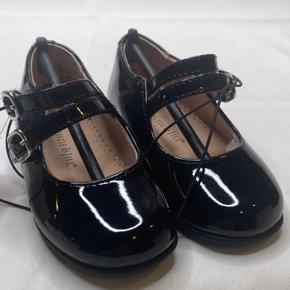 Christie & Jill Elegant Black‎ Patent Leather Kids Dress Shoes